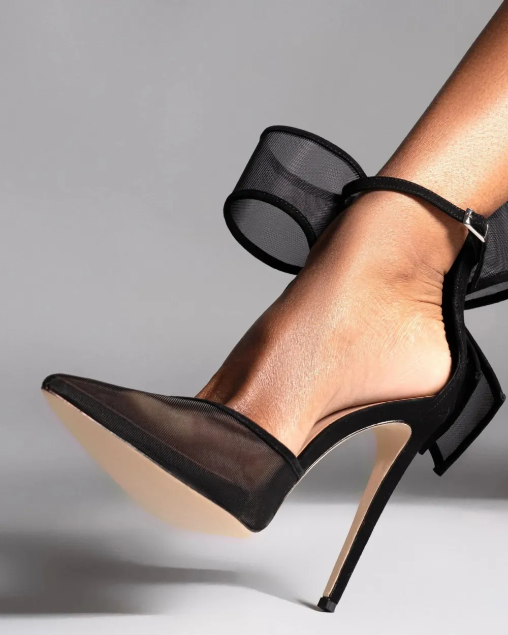 Sheer Bow Pumps in Black