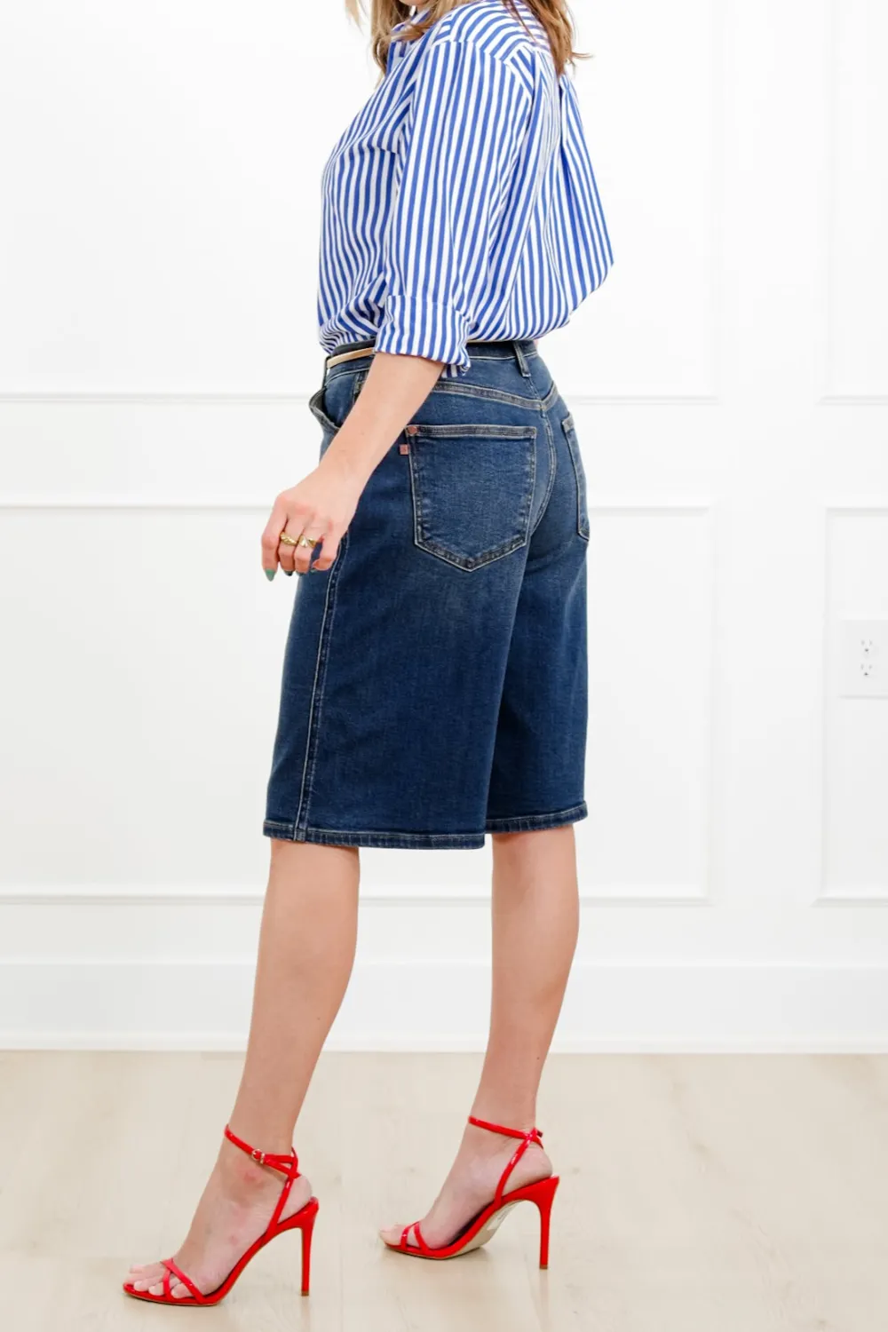 Judy Dark Wash Jort Shorts