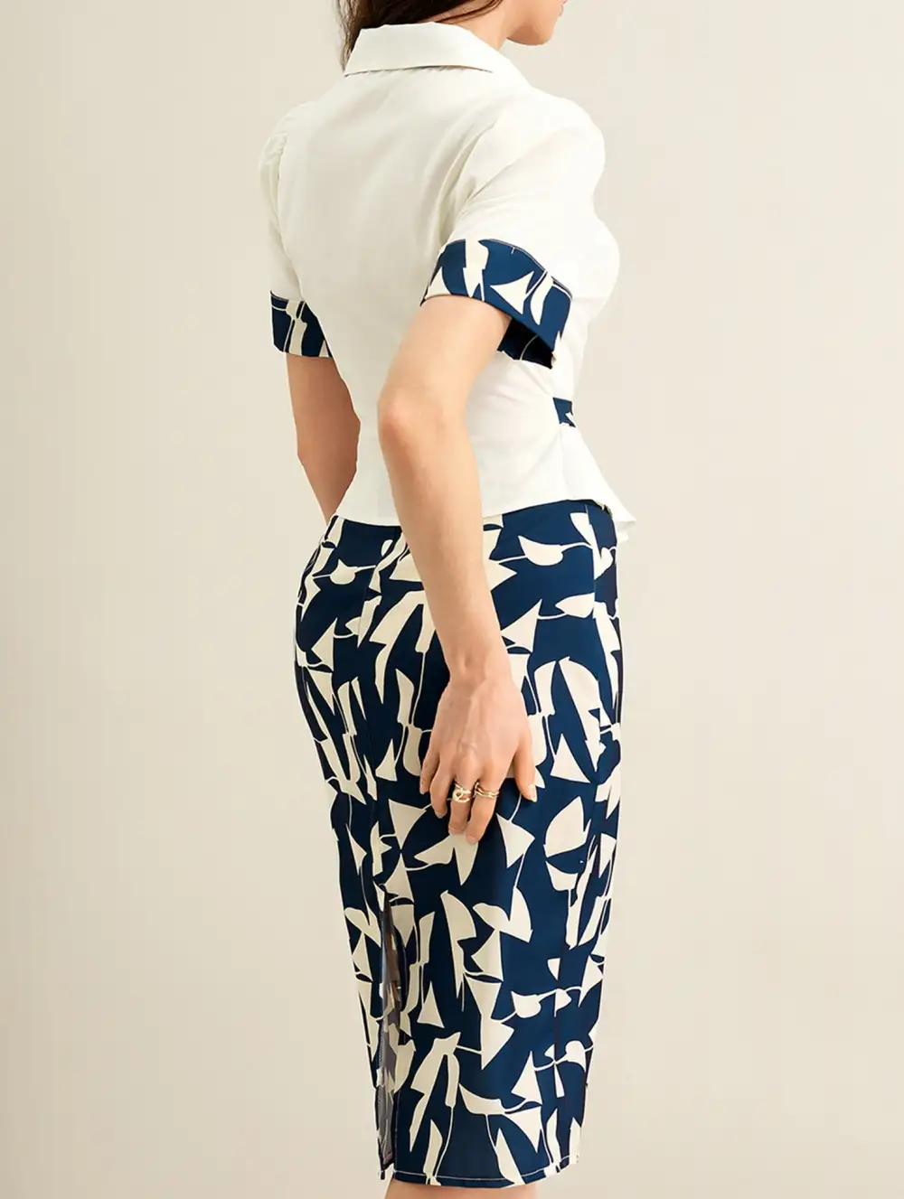 Abstract Print Skirt Set