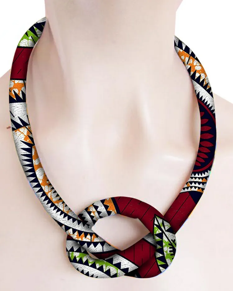 Handmade Ankara Print Cotton Cord Necklace