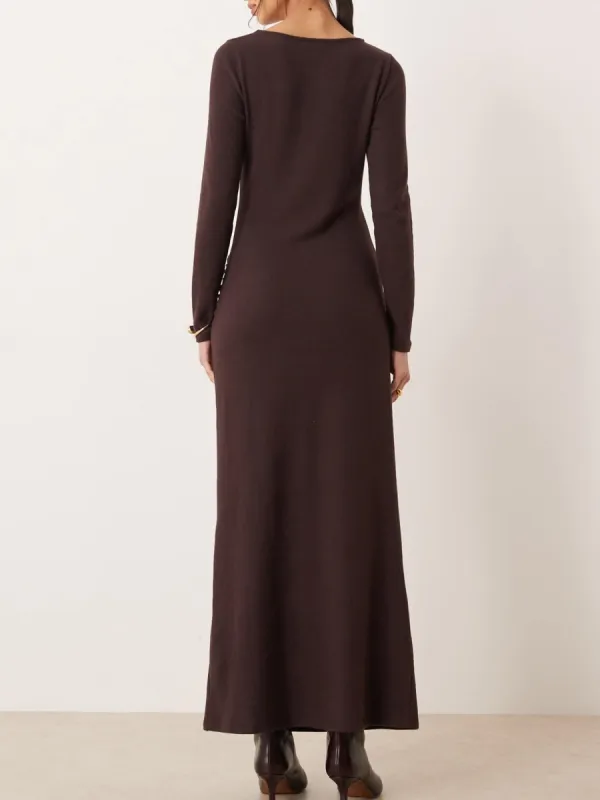 Ruched Fitted Maxi Dress