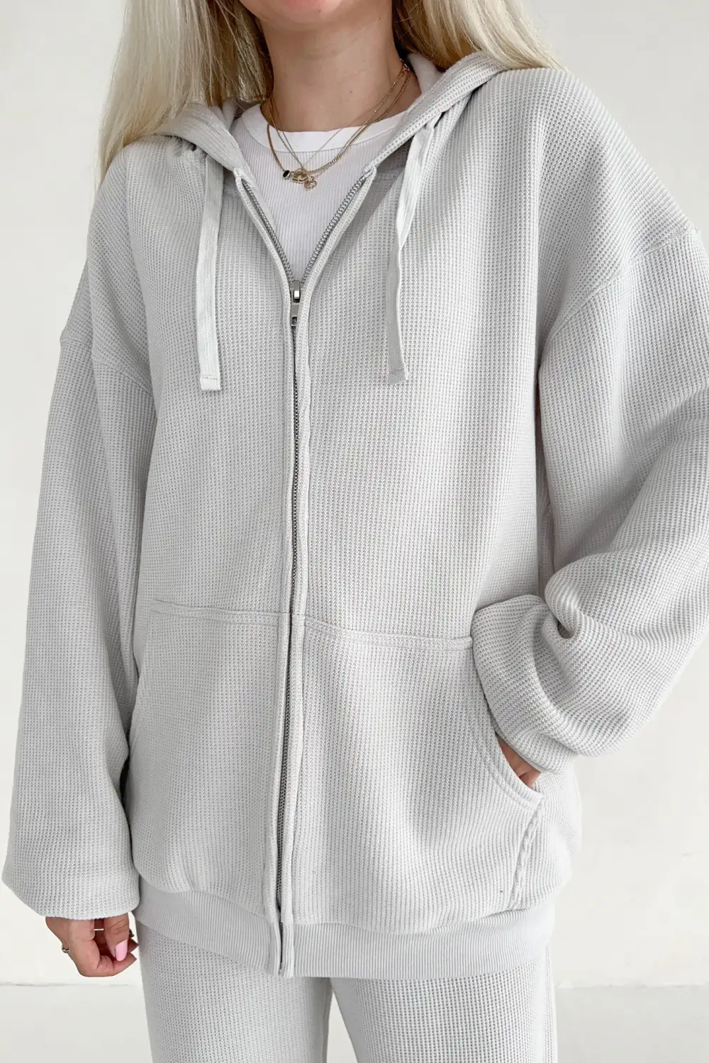 Comfort Shape Waffle Knit Hoodie