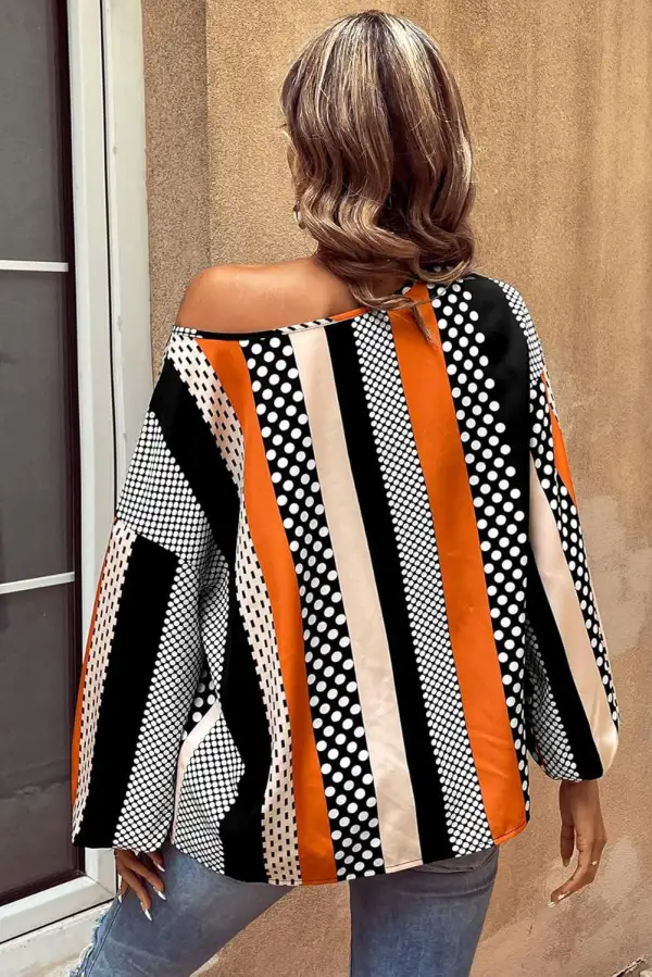 Puff Sleeve Striped Blouse