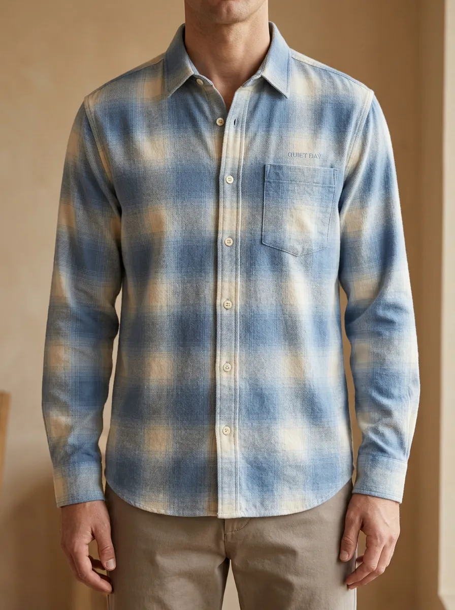 Classic Look Plaid Long-Sleeve Men's Long-Sleeve Shirt