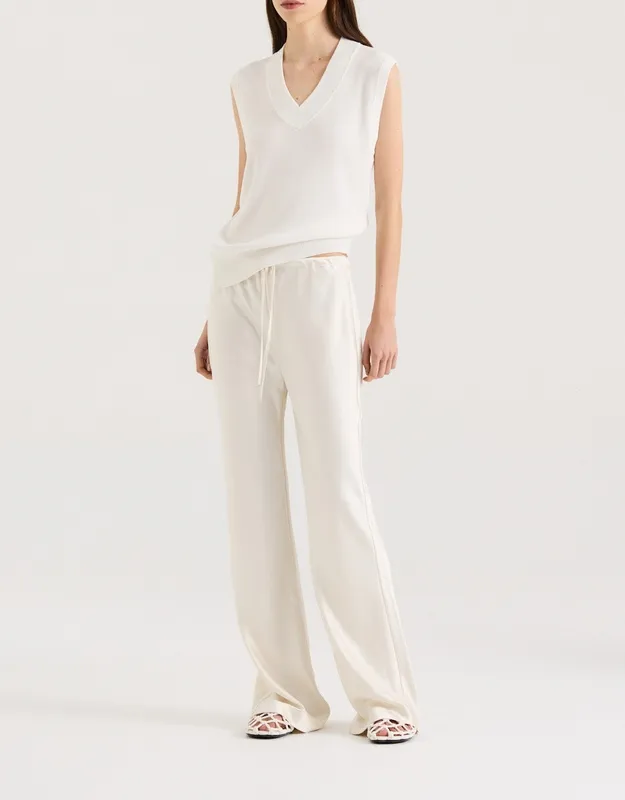 Porcelain Semi-Sheer Knit Vest