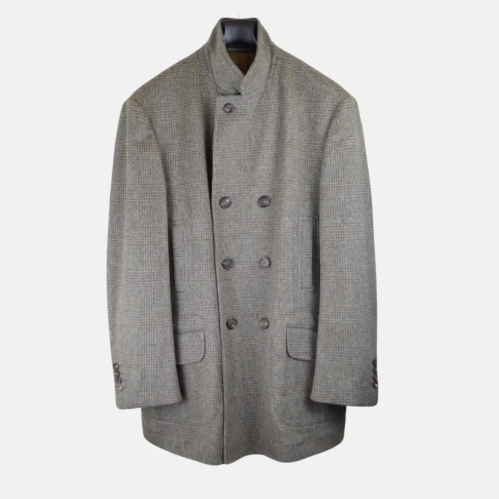 Checked Wool Alpaca Coat