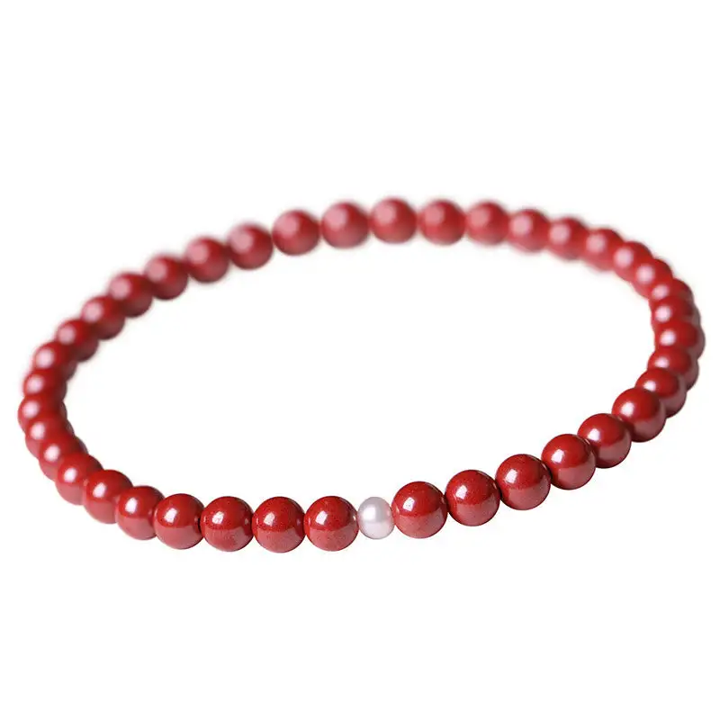 Gourd Pearl Cinnabar Beads Bracelet