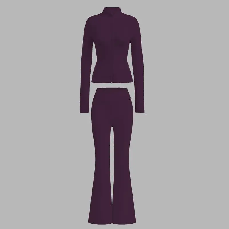 2PCS Slim-It BBL Jacket and Flare Leggings Daily Set