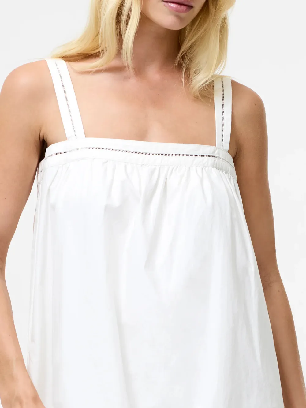 Refreshing And Soft White Square Neck Dress