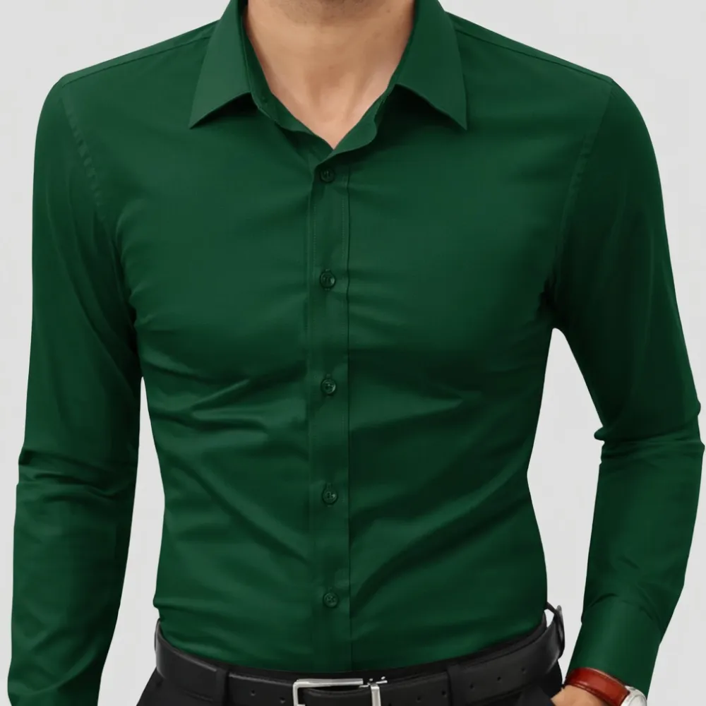 Stretch Slim-Fit Long-Sleeve Button-Down Shirt
