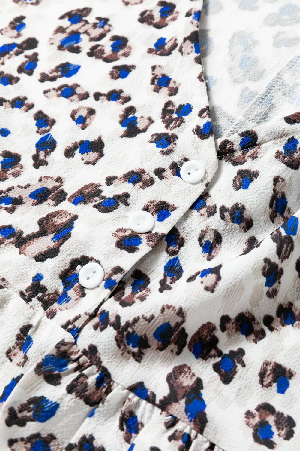 Animal Print V Neck Long Sleeve Mini Dress