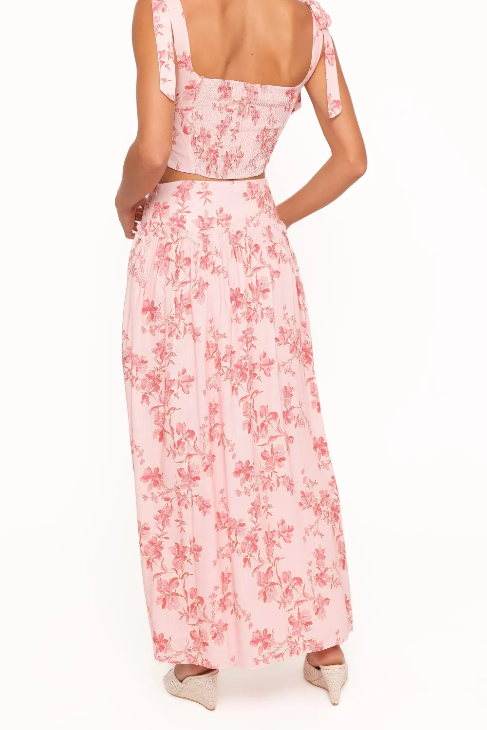 Floral Drop Waist High Rise Skirt