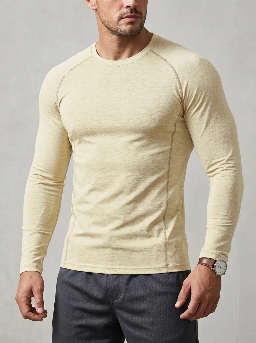 Casual Ribbed Textured Raglan Sleeve Daily Wear Men's Slim Fit Short Sleeve T-Shirt