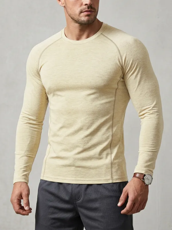 Casual Ribbed Textured Raglan Sleeve Daily Wear Men's Slim Fit Short Sleeve T-Shirt