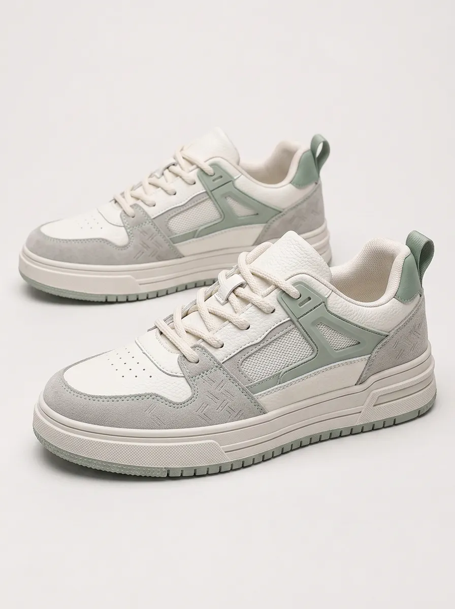 Men's Colorblock Casual Patterned Skate Shoes