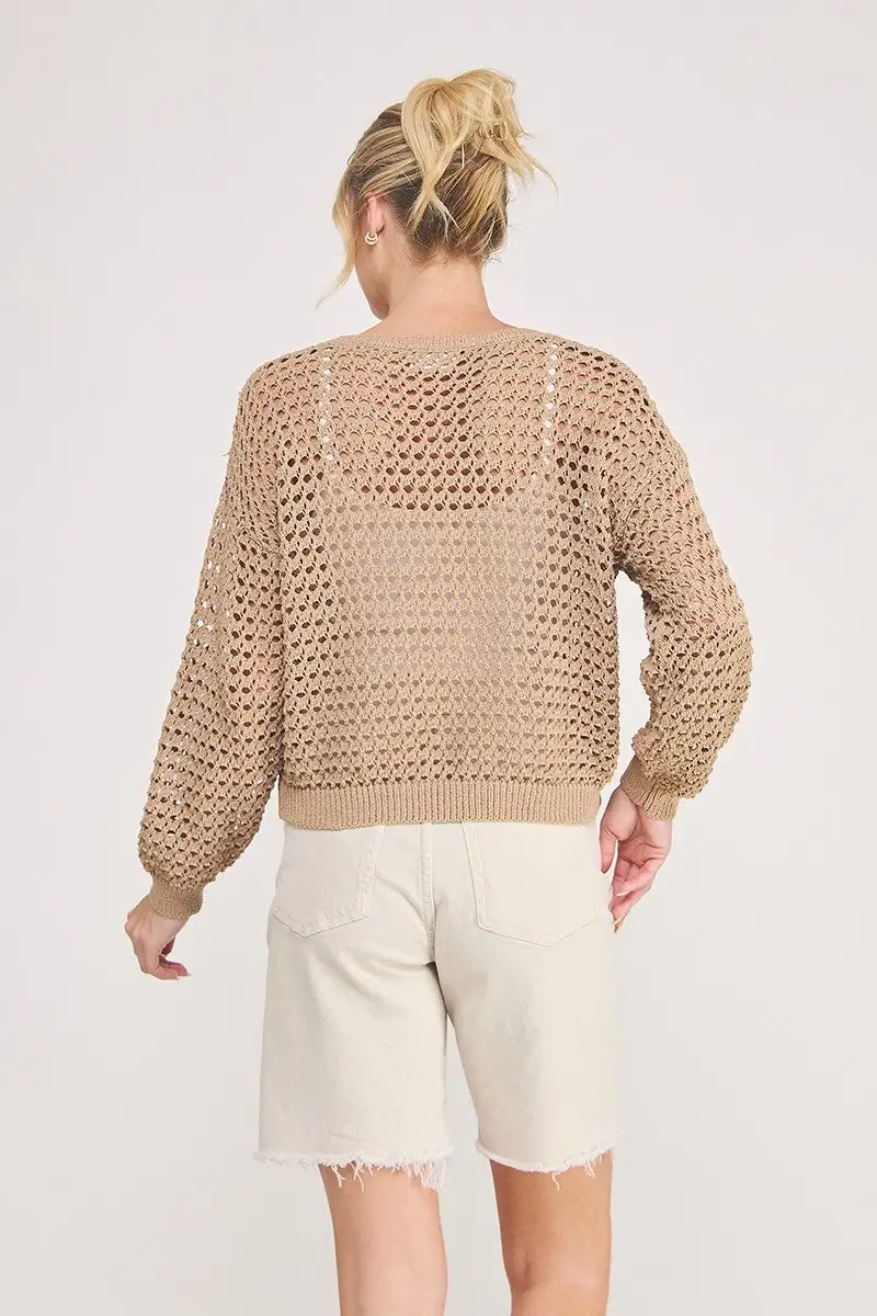 Open Knit Sweater Top