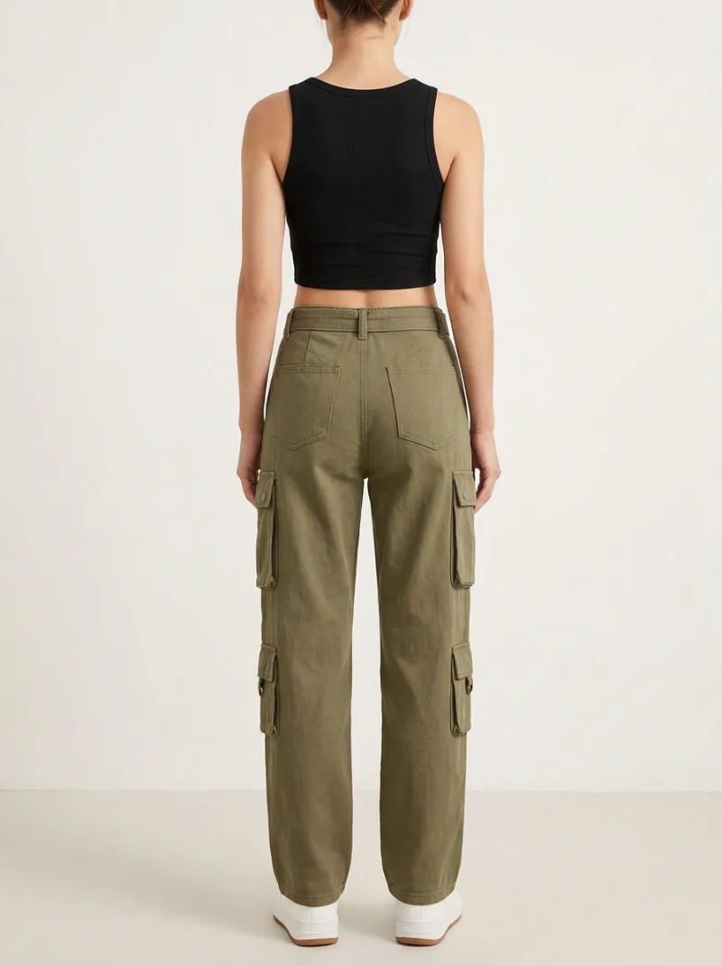 Core Utility Style Multi Pocket Shape Women's Multi Pocket Cargo Pants