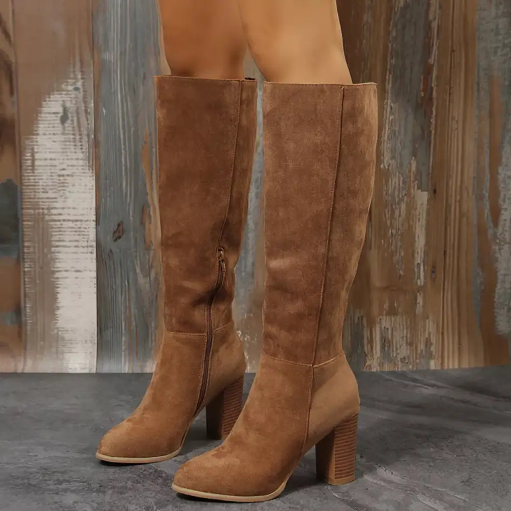 Point Toe Block Heels Boots