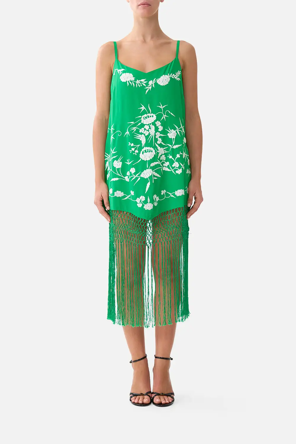 Relaxed Mini Dress with Fringing