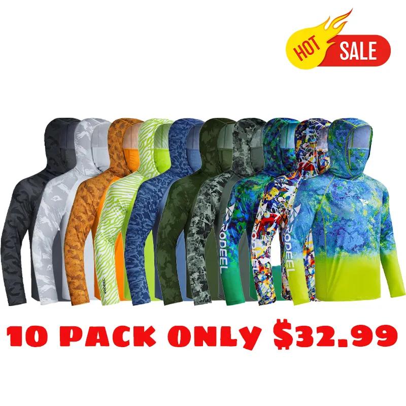 Men UPF 50+ UV Sun Hoodie Shirts with Mask Neck Gaiter  Protection Raglan Long Sleeve Lightweight Quick Dry Moisture Wicking Breathable Cooling Athletic Activewear