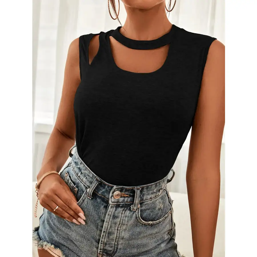 Cutout Sleeveless Tank Top