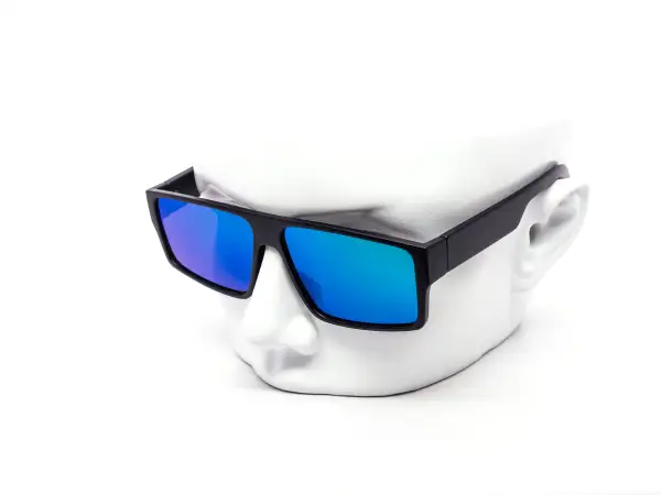 12-Pack All-Black Classy Wraparound Square Burnt Mirror Sunglasses