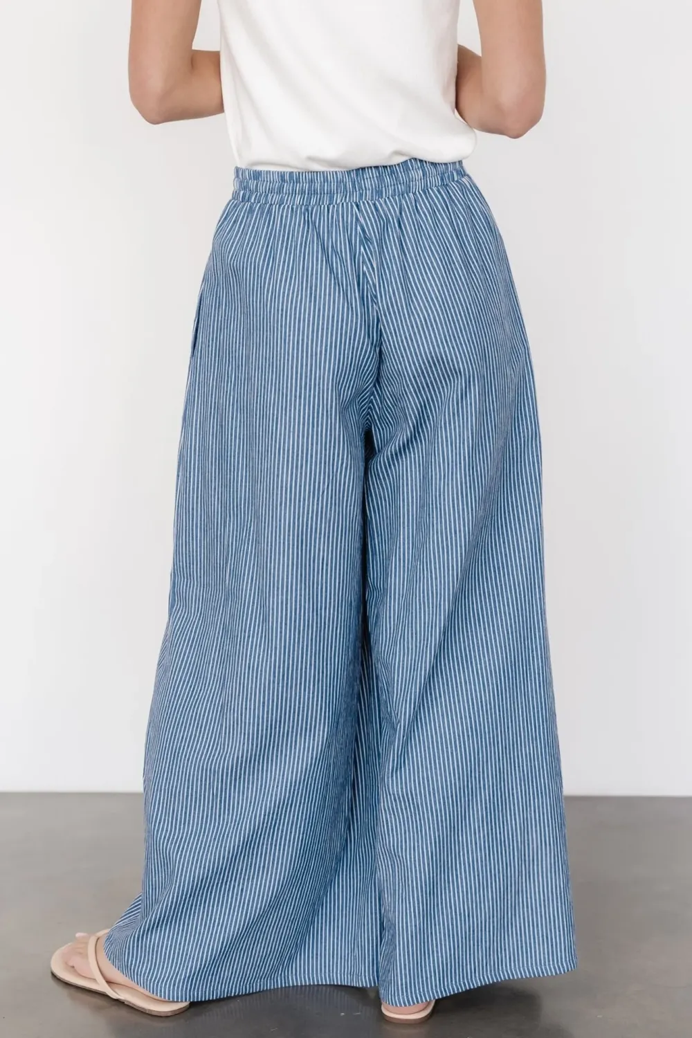 Classic Blue And White Stripe Soft Slim-Fit  Pants