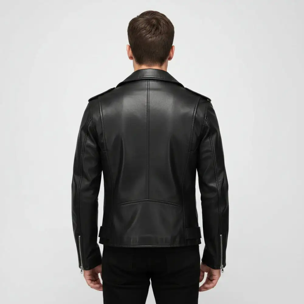 Leather Biker Belted Jacket