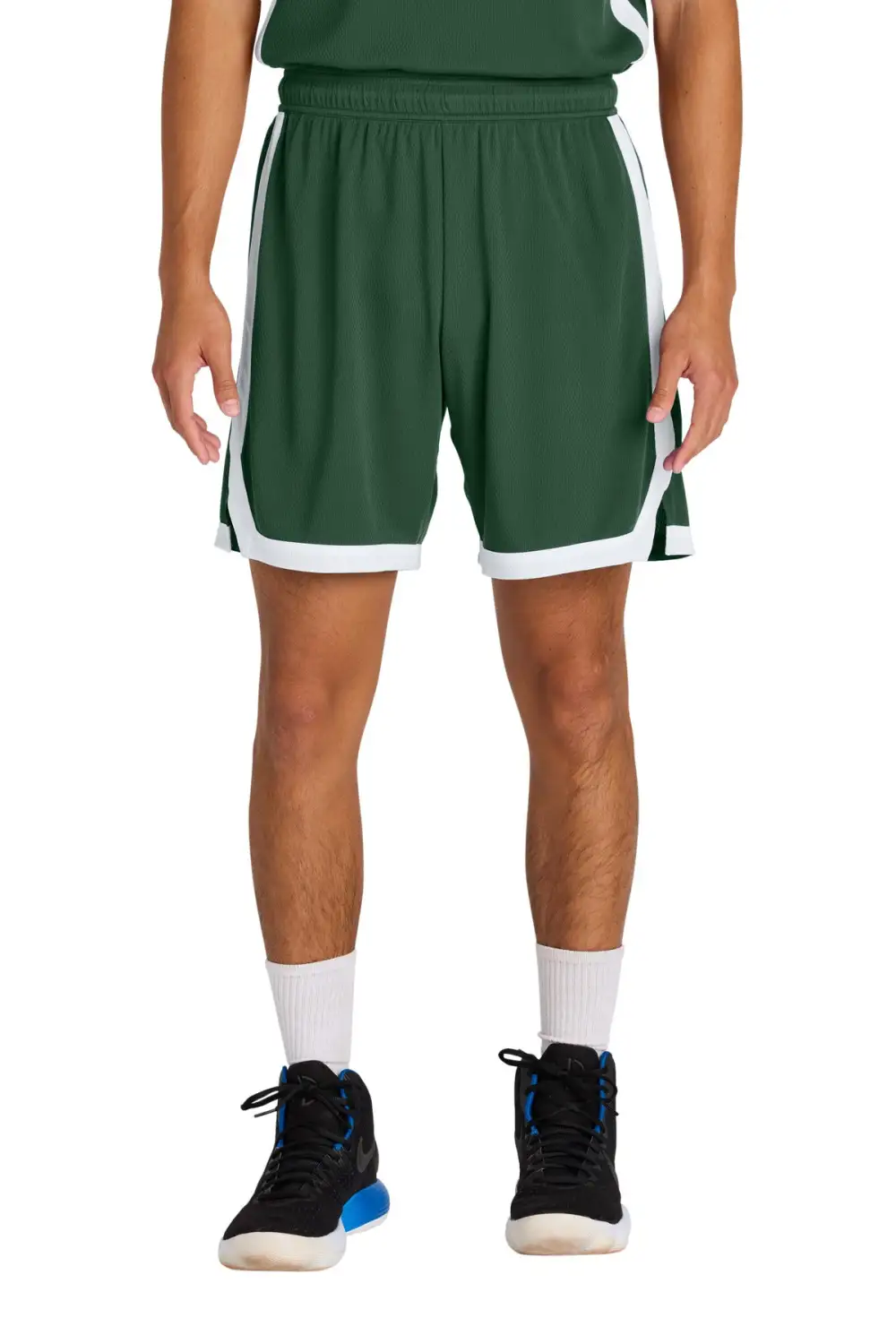 Striped Mesh Basketball Shorts