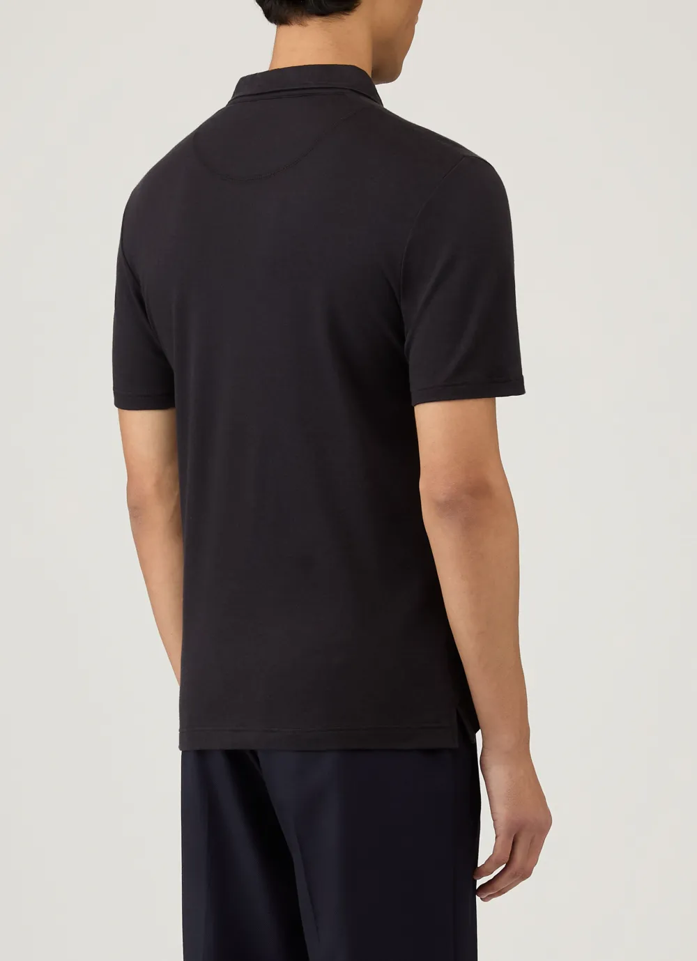 Clean Everyday Slim Fit Sea Island Cotton Jersey Short Sleeve Polo Shirt