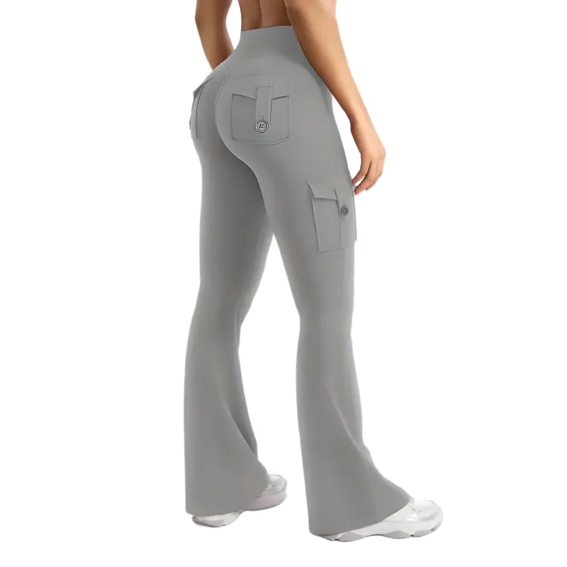 Women's High Waisted Scrunch Flare Yoga Leggings with Pockets
