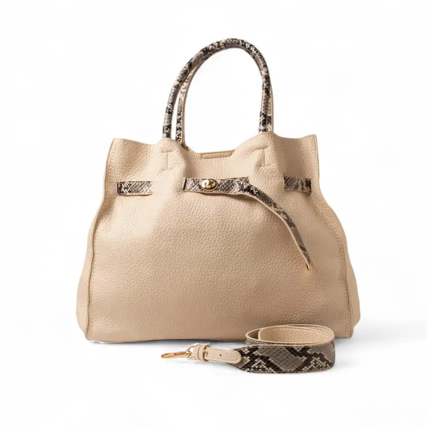 Compact Shoulder Leather Handbag