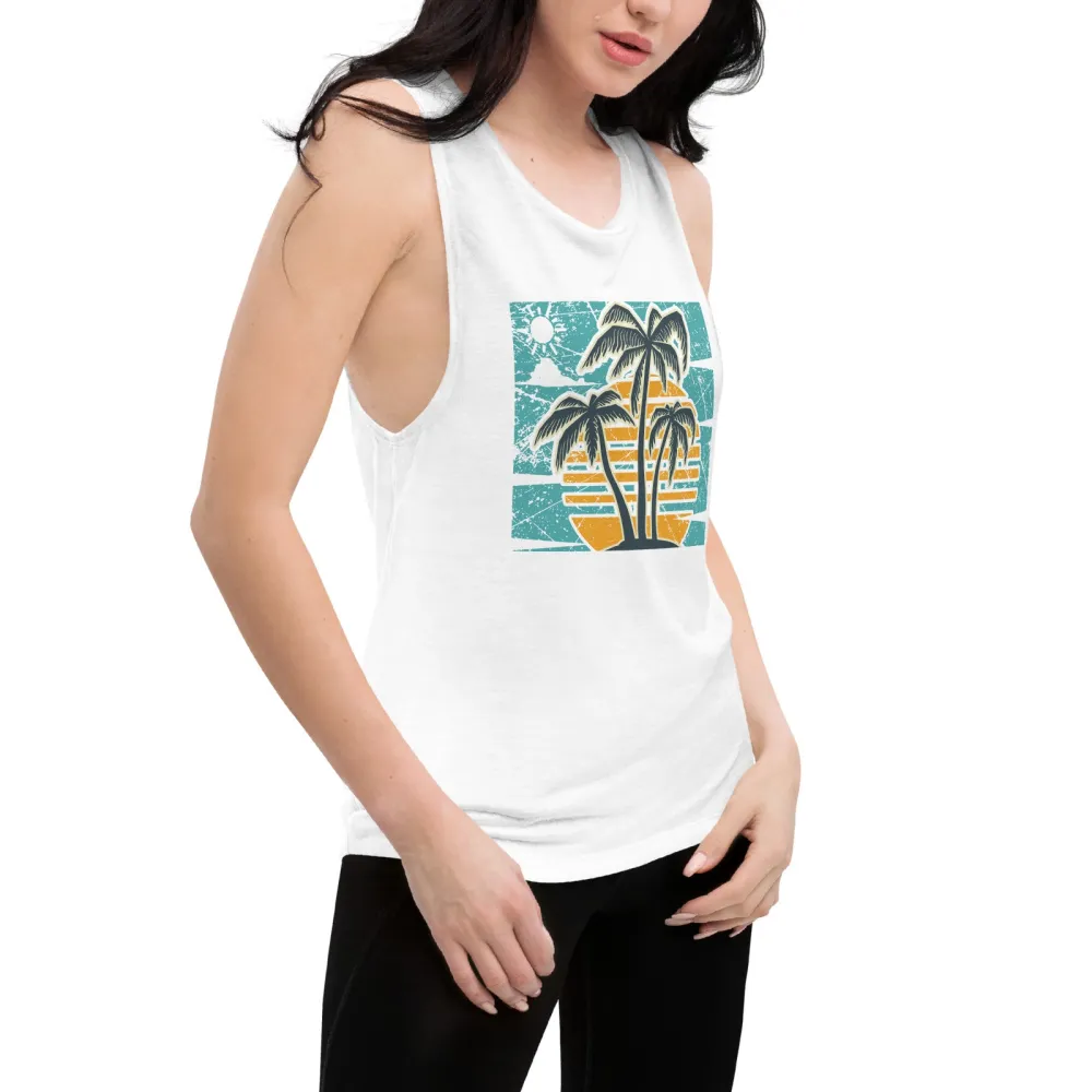 Ladies Muscle Tank Palms Tank Top