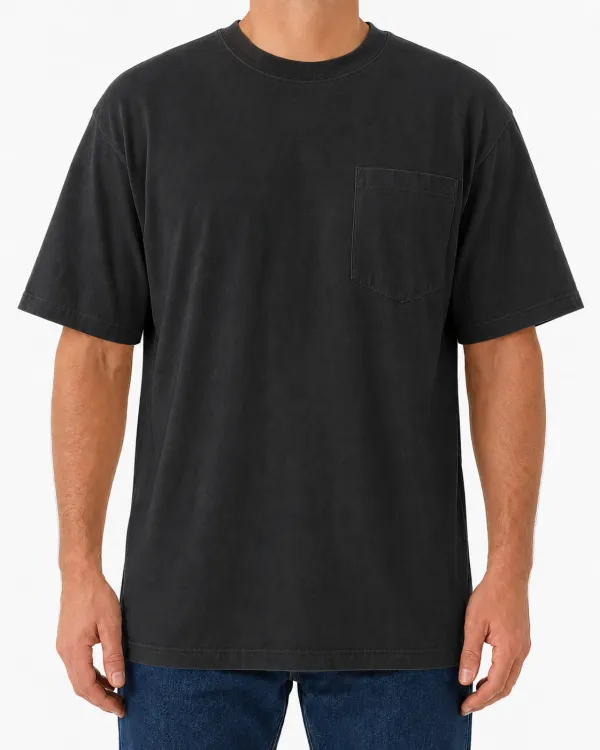 Men's Soft Cotton Pocket Crew Neck T-Shirt