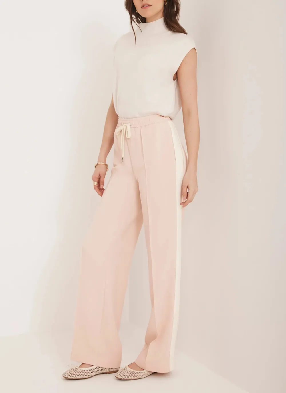 Casual Style Side Stripe Trousers