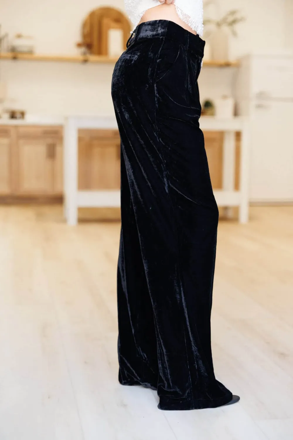 Straight-Leg Velvet Pants