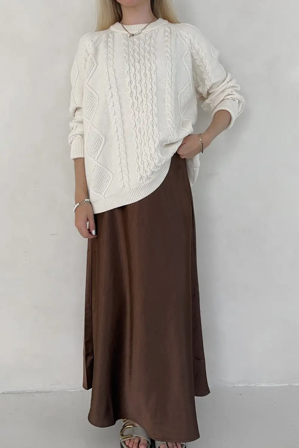 Pull On Soft Satin Skirt
