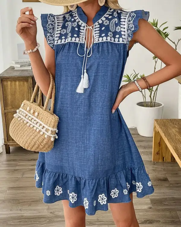 5PACK-Contrast Color Casual Dress