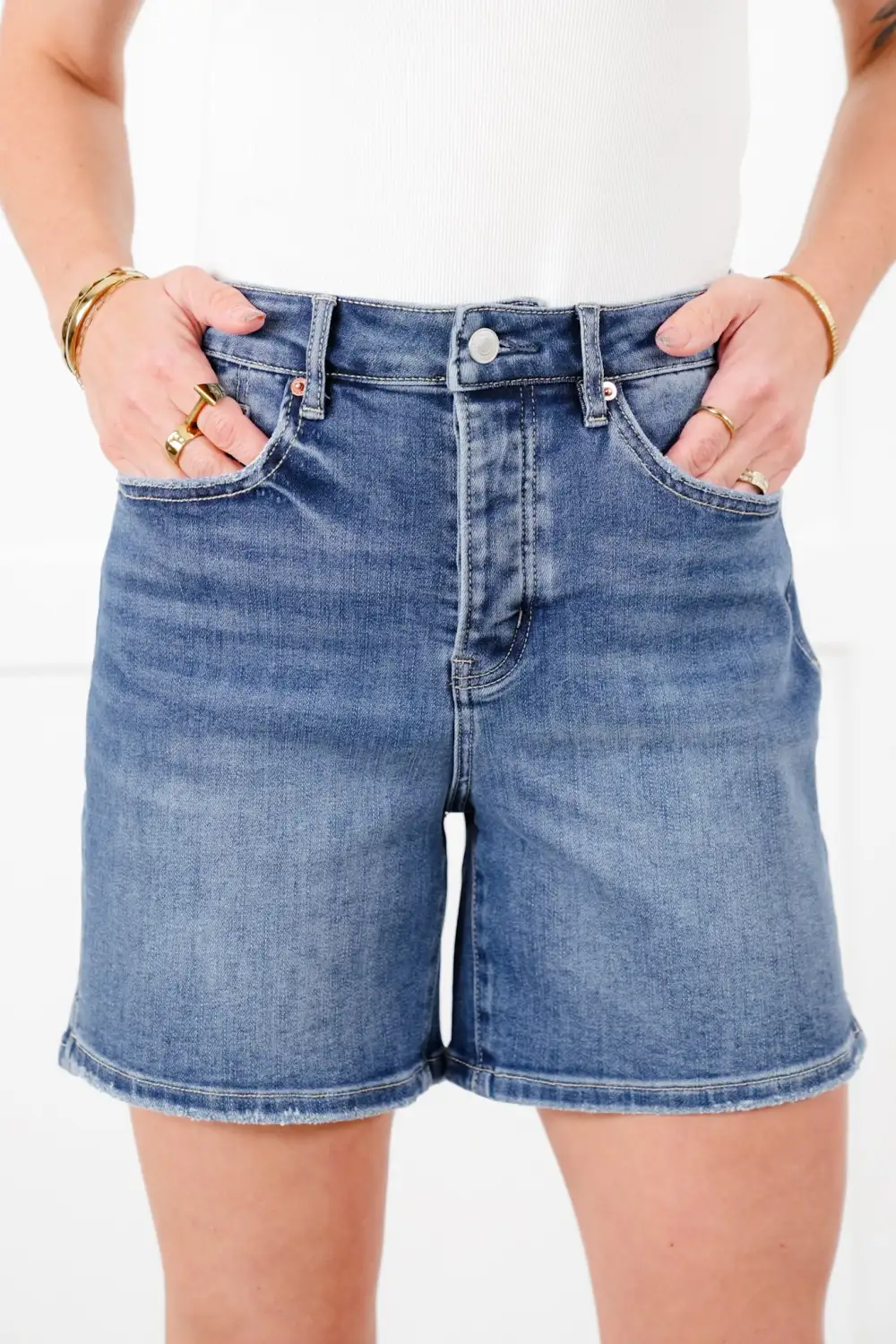 Mica Medium Wash Bermuda Shorts