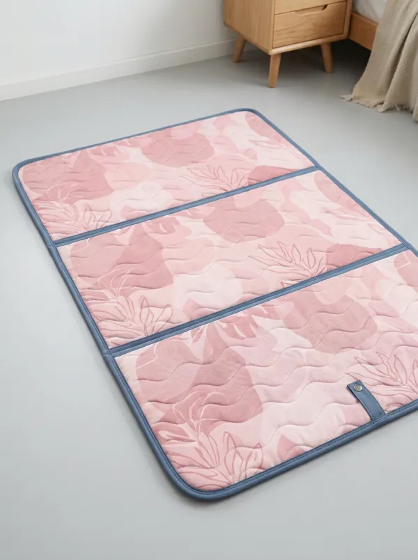 Summer Cooling Blue Tropical Leaf Pattern Cooling Mat
