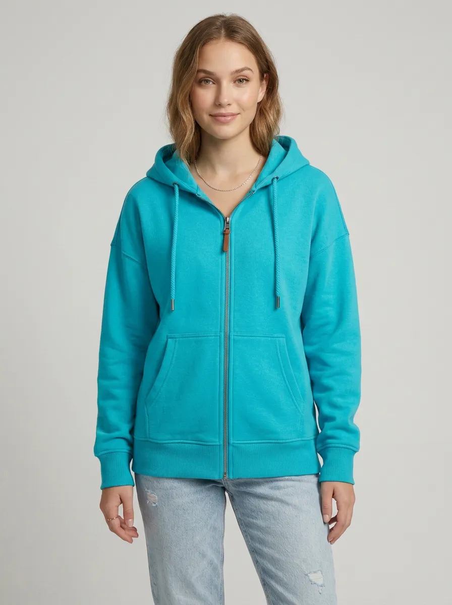 Minimal Zip-Up Women's Zip-Up Hooded Jacket