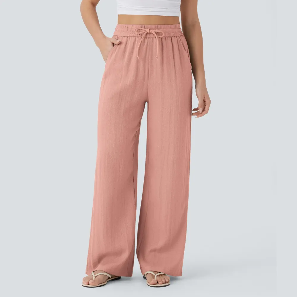 🔥Last Day: 14-Pack Only $35 🔥Women'S High-Waisted Linen Trousers