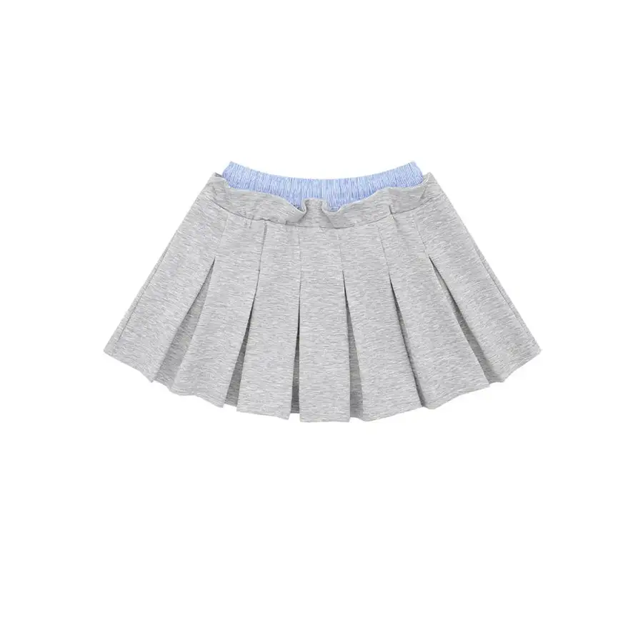 Drawstring Pleated Mini Skirt