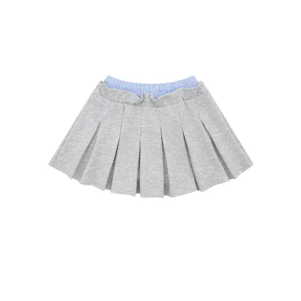 Drawstring Pleated Mini Skirt
