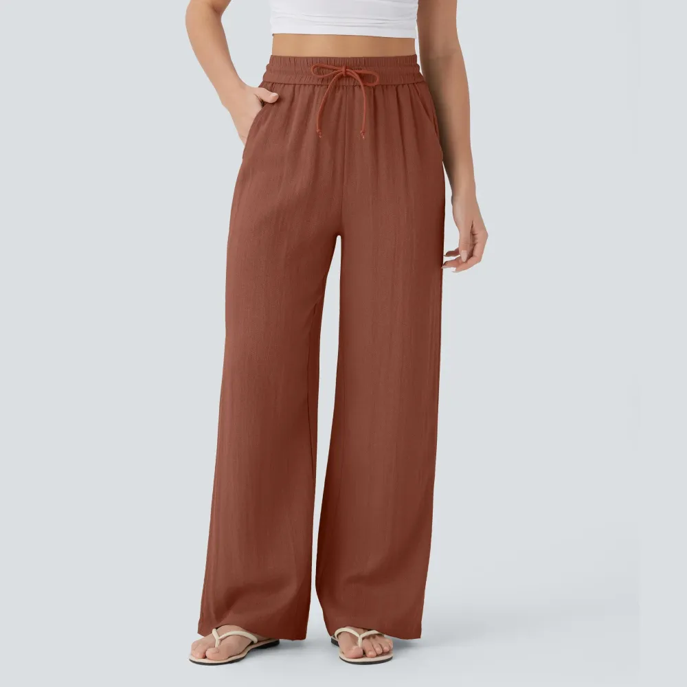 🔥Last Day: 14-Pack Only $35 🔥Women'S High-Waisted Linen Trousers