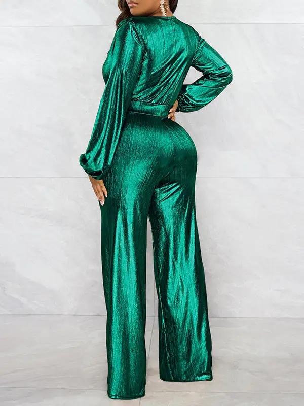 Bodycon Hoog Getailleerde Elasticiteit Glanzende Effen Kleur V
