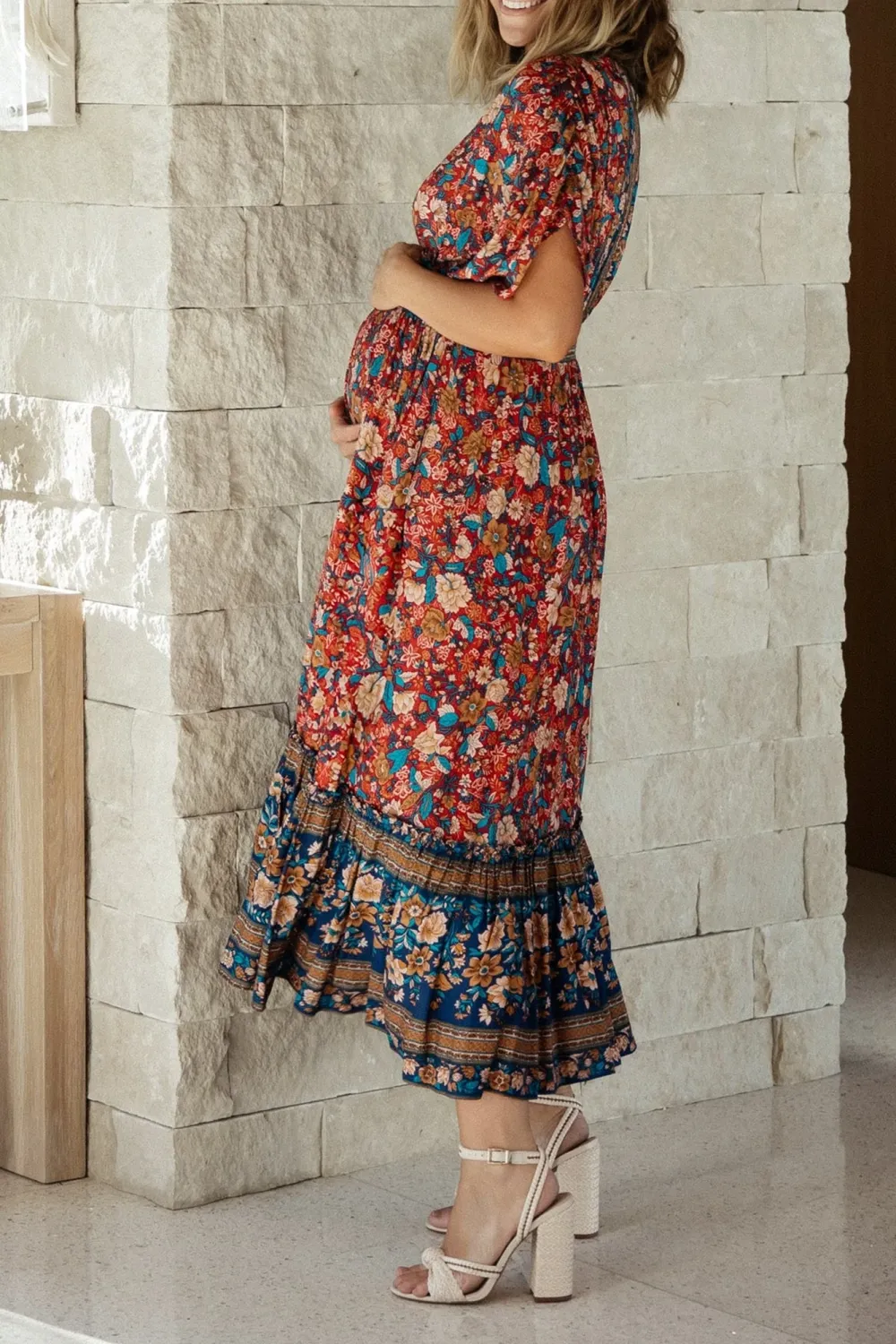 Unique Temperament Art V-Neck Floral Dress