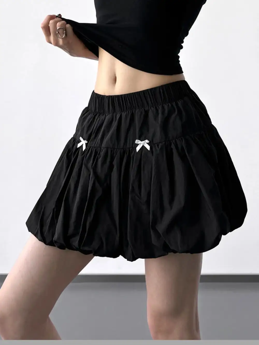 Open Ruched Bubble Skirt