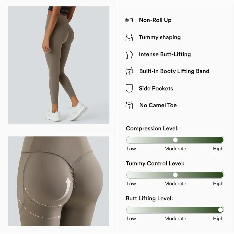 🔥Last Day 80% Off- High Waisted Scrunch Butt Lifting Tummy Control Pocket Shaping Training Leggings