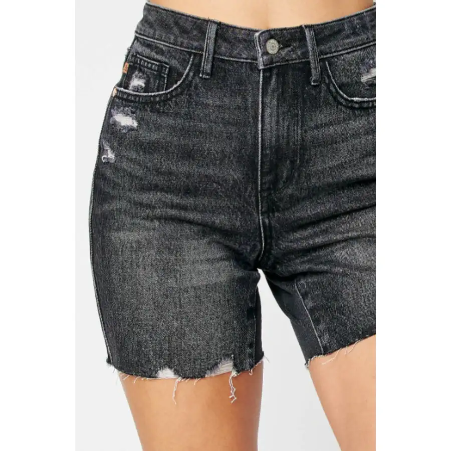 Full Size High Waist Tummy Control Denim Shorts